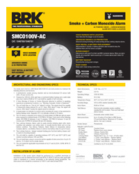 BRK SMCO100V-AC Spec Sheet