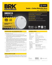 BRK SMCO210 Spec Sheet